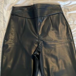 Leather look pants